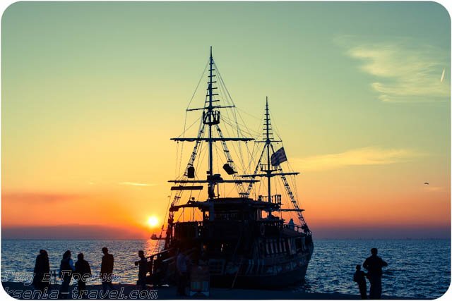 закат на море