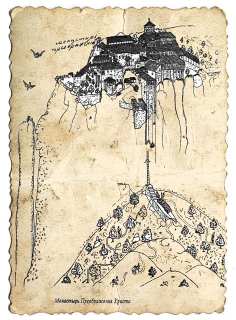 рисунок монастыря Метеор